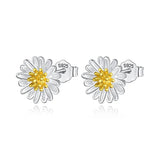 Trustdavis 925 Sterling Silver Daisy Flowers Stud Earrings For Women