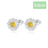 Trustdavis 925 Sterling Silver Daisy Flowers Stud Earrings For Women