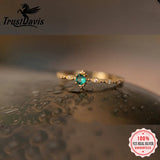 Trustdavis S925 Silver Green CZ 14K Ring
