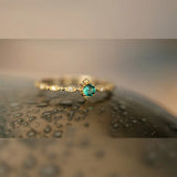 Trustdavis S925 Silver Green CZ 14K Ring