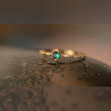 Trustdavis S925 Silver Green CZ 14K Ring