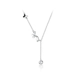 Trustdavis Choker 925 Sterling Butterfly Tassel Pendant Short Necklace for Women