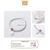 Trustdavis 925 Sterling Silver Coin Bracelet Box Chain Beads Anklets DS2244