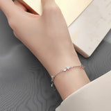 Trustdavis 925 Silver Sweet Star CZ Bracelet Bangle For Women