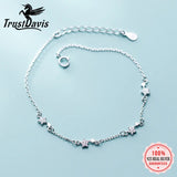 Trustdavis 925 Silver Sweet Star CZ Bracelet Bangle For Women