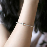 Trustdavis 925 Silver 3mm Beads Elastic Bracelet Wedding Jewelry Gift