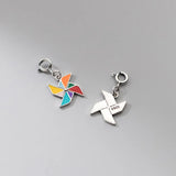 Trustdavis 925 Silver Windmill Charm Pendant for DIY Necklace