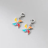 Trustdavis 925 Silver Windmill Charm Pendant for DIY Necklace