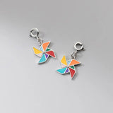 Trustdavis 925 Silver Windmill Charm Pendant for DIY Necklace