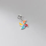 Trustdavis 925 Silver Windmill Charm Pendant for DIY Necklace