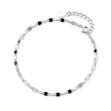Trustdavis 925 Silver Elliptical Slices Bracelet Wedding Jewelry