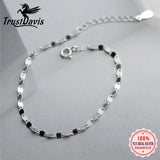 Trustdavis 925 Silver Elliptical Slices Bracelet Wedding Jewelry