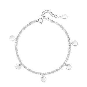 Trustdavis 925 Silver Double Chain Layer Bracelet For Women Girls DS1867