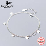 Trustdavis 925 Silver Double Chain Layer Bracelet For Women Girls DS1867
