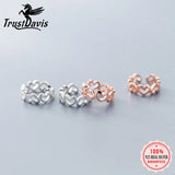 Trustdavis 925 Silver Geometric Love Heart Ear Cuff Clip Earrings DS2338