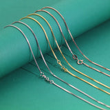 Trustdavis 925 Silver Box Chain Long Necklace for Women