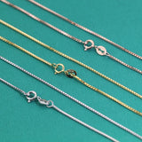 Trustdavis 925 Silver Box Chain Long Necklace for Women