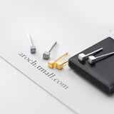 Trustdavis 925 Silver Mini Square Stud Earrings DS2112