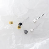 Trustdavis 925 Silver Mini Square Stud Earrings DS2112