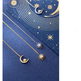 Trustdavis 925 Silver Sun Moon Linked Ear Line Silver 925 Jewelry