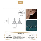 Trustdavis 925 Silver Christmas Tree CZ Stud Earrings For Women