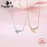 Trustdavis 925 Silver Papercranes CZ Pendant Choker Necklace