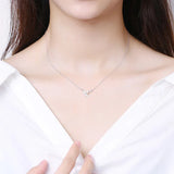 Trustdavis 925 Silver Papercranes CZ Pendant Choker Necklace