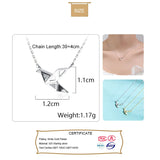 Trustdavis 925 Silver Papercranes CZ Pendant Choker Necklace