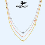 Trustdavis 925 Sterling Silver Small Beads Pendant Necklace For Women