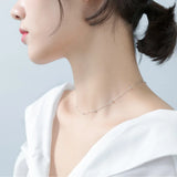 Trustdavis 925 Sterling Silver Small Beads Pendant Necklace For Women