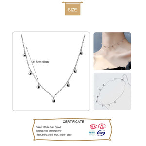 Trustdavis 925 Silver Tassel Beads Pendant Necklace For Women DS2103