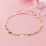 Trustdavis 925 Silver Double Layer CZ Bracelet Wedding Jewelry