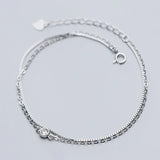Trustdavis 925 Silver Double Layer CZ Bracelet Wedding Jewelry
