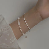 Trustdavis 925 Silver Chain Charm Bracelet for Women - Birthday Gift