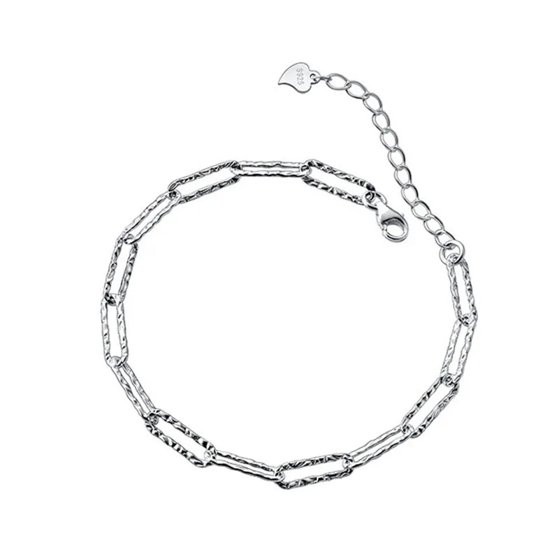 Trustdavis 925 Silver Chain Charm Bracelet for Women - Birthday Gift