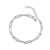 Trustdavis 925 Silver Chain Charm Bracelet for Women - Birthday Gift