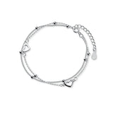 Trustdavis 925 Silver Romantic Heart Bracelet DB1174