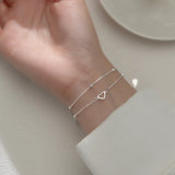 Trustdavis 925 Silver Romantic Heart Bracelet DB1174