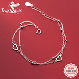 Trustdavis 925 Silver Romantic Heart Bracelet DB1174