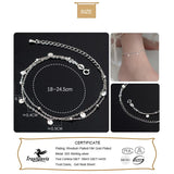 Trustdavis 925 Silver Double Layer Chain Anklets For Women