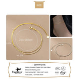 Trustdavis 925 Silver Double Layer Chain Anklets For Women