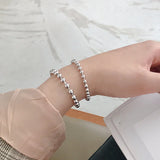 Trustdavis 925 Silver Sweet Beads Chain Bracelet For Women Wedding Party
