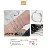 Trustdavis 925 Silver Sweet Beads Chain Bracelet For Women Wedding Party