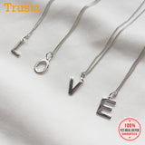 Trustdavis 925 Silver 26 Letters Pendant For Women Girls Jewelry