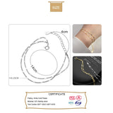 Trustdavis 925 Silver Double Chain Layer Bracelet Women Wedding