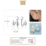 Trustdavis 925 Silver Double Stars Stud Earrings Wedding Gift DS105