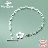Trustdavis 925 Silver Flower Chain Bracelet Wedding Jewelry DB1193