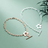 Trustdavis 925 Silver Flower Chain Bracelet Wedding Jewelry DB1193