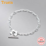 Trustdavis 925 Silver Flower Chain Bracelet Wedding Jewelry DB1193