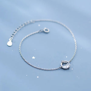 Trustdavis 925 Silver Clear Zircon Bracelet For Women Wedding DA2703
